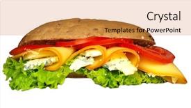  Presentation with long beans - Theme featuring subway resaturant - fresh long baguette background and a  colored foreground