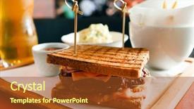  Presentation with craft beer ingredients for malting - Audience pleasing slides consisting of subway resaturant - sandwich with beer backdrop and a  colored foreground