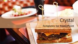  Presentation with beer and wine - Audience pleasing PPT theme consisting of subway resaturant - sandwich with beer backdrop and a  colored foreground