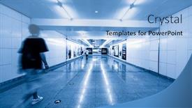  Presentation with station - PPT layouts with subway station in beijing china background and a light blue colored foreground