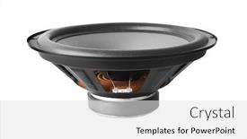  Presentation with speaker - Amazing slide set having subwoofer-speaker-isolated-on-white backdrop and a light gray colored foreground