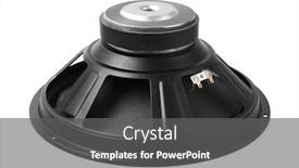  Presentation with speaker - Beautiful slides featuring subwoofer-speaker-isolated-on-white backdrop and a gray colored foreground
