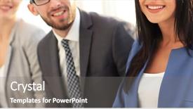  Presentation with young business woman smile show - PPT theme consisting of succesion planning - business woman smiling with her background and a  colored foreground