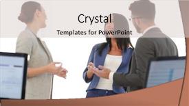  Presentation with team discussion - Slide set enhanced with succesion planning - friendly business team having discussion background and a  colored foreground