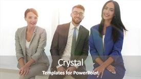  Presentation with team - Beautiful theme featuring succesion planning - smiling and confident business team backdrop and a  colored foreground