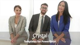  Presentation with team planning - Theme featuring succesion planning - smiling and confident business team background and a  colored foreground