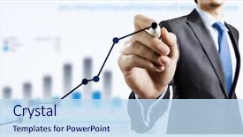  Presentation with sales - Slide set consisting of success - average sales report background and a sky blue colored foreground