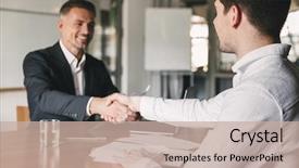  Presentation with young business man - Audience pleasing slides consisting of success - business career and placement concept backdrop and a mint green colored foreground