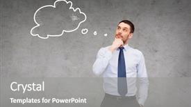  Presentation with business success - Cool new PPT layouts with man dreaming success - business and office concept backdrop and a gray colored foreground