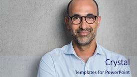  Presentation with copy space - PPT layouts with success - portrait of a mature businessman background and a sky blue colored foreground