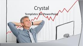  Presentation with successful investment - Colorful slide deck enhanced with success - portrait of smiling successful businessman backdrop and a white colored foreground