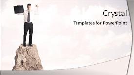  Presentation with successful person - Theme having success - successful sales person with brief background and a pink colored foreground