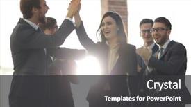  Presentation with successful group of surgeons - Theme having success - successful woman leading a business background and a dark gray colored foreground