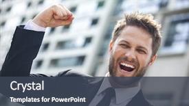  Presentation with front office - Slide set consisting of success - young successful man male executive background and a tawny brown colored foreground