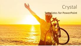  Presentation with achievement mountain - Audience pleasing slide deck consisting of success-achievement-accomplishment-and-winning backdrop and a cream colored foreground