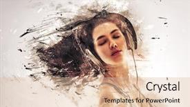  Presentation with music - Theme enhanced with success action ideas time - girl is resting and enjoys background and a lemonade colored foreground