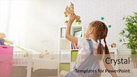  Presentation with nursery - Audience pleasing PPT layouts consisting of success action ideas time - happy child girl little girl backdrop and a coral colored foreground