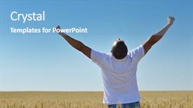  Presentation with agriculture field - PPT layouts consisting of success agriculture and freedom concept background and a light blue colored foreground