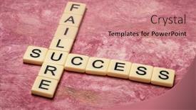  Presentation with career development - Amazing slide deck having success-and-failure-crossword backdrop and a coral colored foreground