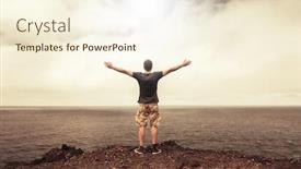  Presentation with freedom - Amazing presentation theme having success-and-freedom-concept-grateful backdrop and a cream colored foreground