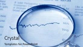  Presentation with bar - PPT layouts consisting of success bar graph - magnifier on financial statement background and a light blue colored foreground