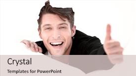  Presentation with breaking through - Audience pleasing slides consisting of success breakthrough - businessman breaking through a paper backdrop and a lemonade colored foreground