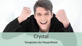  Presentation with breaking through - Beautiful presentation theme featuring success breakthrough - close up purposeful young man backdrop and a soft green colored foreground