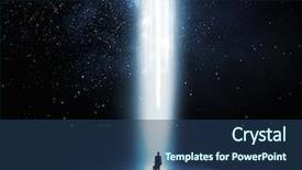  Presentation with breakthrough - Beautiful slide deck featuring success breakthrough - rear view of businessman standing backdrop and a ocean colored foreground