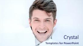  Presentation with paper - Audience pleasing presentation consisting of success breakthrough - smiling businessman breaks backdrop and a  colored foreground