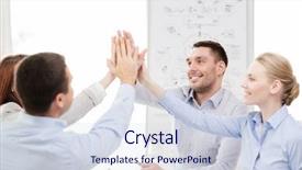  Presentation with business journey to success - Presentation theme consisting of success business office and winning background and a sky blue colored foreground