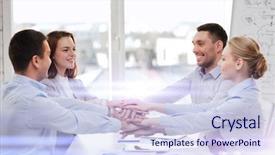  Presentation with business success - Presentation theme consisting of success business office and winning background and a sky blue colored foreground