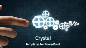  Presentation with mechanic gears - Slide deck consisting of mechanic hands - close up of hand background and a navy blue colored foreground