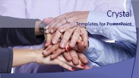  Presentation with focus group - PPT layouts featuring success collaborate - group of hands together teamwork background and a sky blue colored foreground