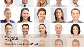  Presentation with people collage - Cool new theme with success concept - collage with many backdrop and a lemonade colored foreground