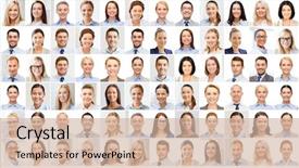  Presentation with people collage - Theme with success concept - collage with many background and a soft green colored foreground