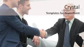  Presentation with success business - Cool new presentation theme with success concept in business - handshake backdrop and a lemonade colored foreground