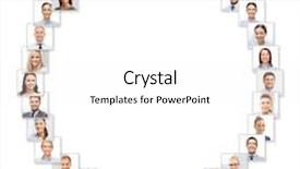  Presentation with business success - Amazing slides having success concept - many business people portraits in circle backdrop and a white colored foreground