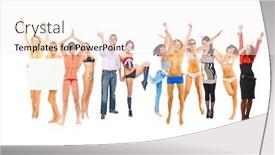  Presentation with team achievement - Colorful theme enhanced with success concept team achievement backdrop and a white colored foreground