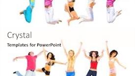  Presentation with victory team - Slides featuring success concept team victory background and a cream colored foreground