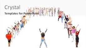  Presentation with victory team - Cool new presentation theme with success-concept-team-victory backdrop and a white colored foreground