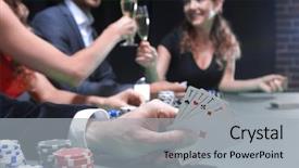  Presentation with unicorn pastel - Presentation theme consisting of success diamond - closeup of poker hand background and a light gray colored foreground