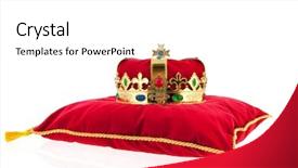  Presentation with crown - Cool new slides with success diamond - golden crown on red velvet backdrop and a white colored foreground