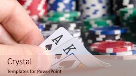  Presentation with king - Cool new theme with success diamond - king and ace of peak backdrop and a lemonade colored foreground