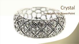  Presentation with diamond - Presentation with success diamond - silver bracelet isolated on white background and a cream colored foreground