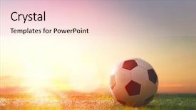  Presentation with soccer - Colorful theme enhanced with success diamond - soccer ball on green grass backdrop and a lemonade colored foreground