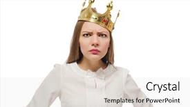  Presentation with queen esther - Slide deck enhanced with success diamond - woman queen wearing crown isolated background and a  colored foreground