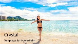  Presentation with destination success - Amazing PPT theme having success enjoying body weight loss backdrop and a lemonade colored foreground