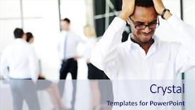  Presentation with stressed - Beautiful slide deck featuring success failure - african american businessman stressed backdrop and a sky blue colored foreground