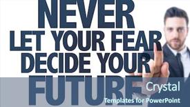  Presentation with business success - Colorful PPT theme enhanced with success failure - business man pointing the text backdrop and a ocean colored foreground