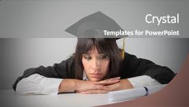 Presentation with failure - Colorful PPT layouts enhanced with success failure - female graduate with thoughtful expression backdrop and a gray colored foreground